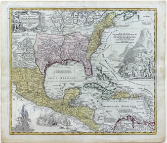 Johann B. Homann Map of Mexico and New Spain
