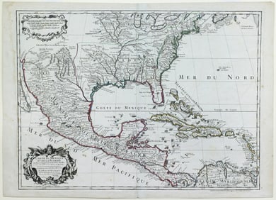De L'Isle Map of the Gulf Coast printed by Buache in 1745