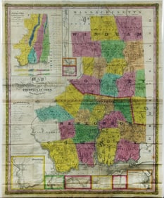 Lester Engraved Map of Connecticut showing New London and Windham Counties