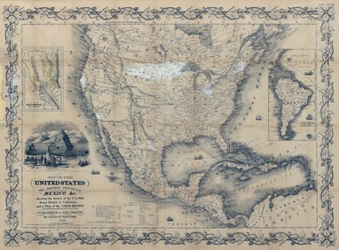 John Atwood Map of the United States, 1849