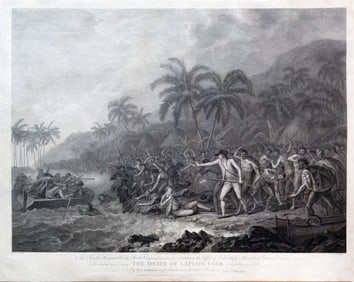 Webber's Famous engraving of The Death of Captain Cook