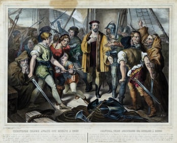Turgis Lithograph of the famed Italian Explorer Christopher Columbus