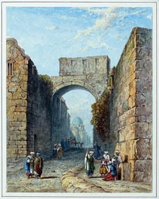 School of Turner Watercolors of the Holy Land - Street in Jerusalem