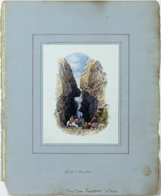 School of Turner Watercolors of the Holy Land - Entrance to Petra or Edom