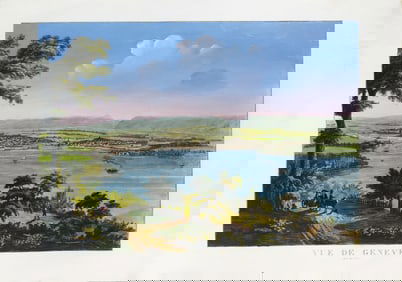 Aquatint View of Geneva Switzerland