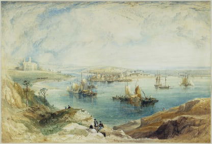 John Cuthbert Salmon Watercolor View of Scotland