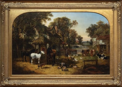 Herring & Rolfe Oil Painting of An English Farmyard Idyll