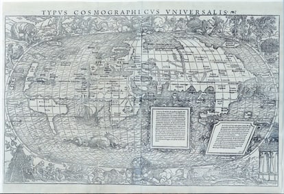 Munster & Holbien's World Map showing the heliocentric model
