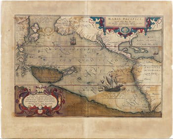 The First Printed Map devoted to the Pacific Ocean, Ortelius' Maris Pacifici