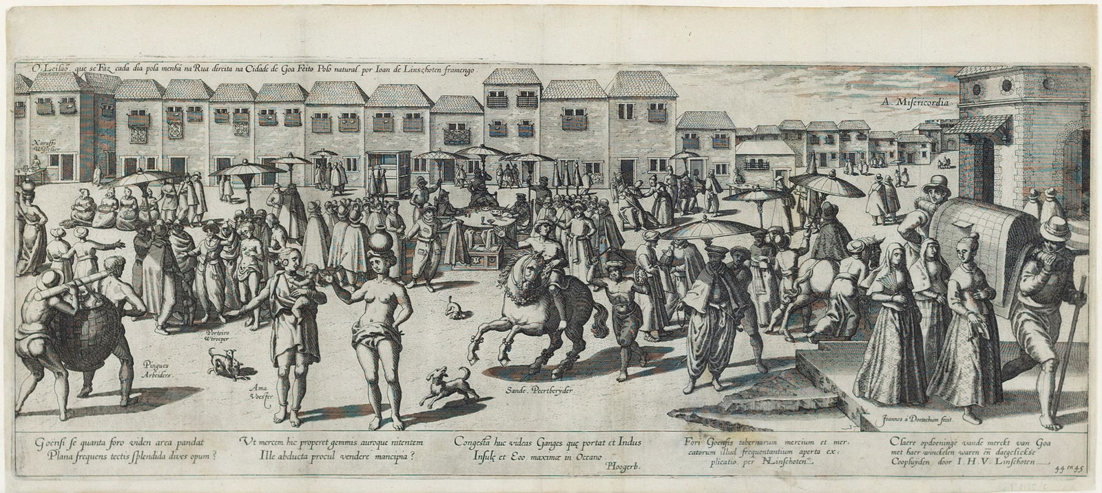 City Scene of Goa India from Linschoten's Itinerario, 1596 (1 of 1)