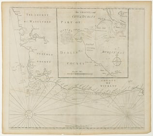 Mount & Page Map of South East Ireland showing Dublin