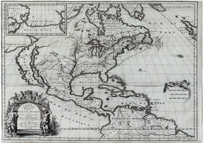 Rare first state of Louis de Hennepin's map of North America