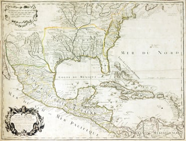 De L'Isle's First Edition First Issue Map of the Gulf of Mexico, 1703
