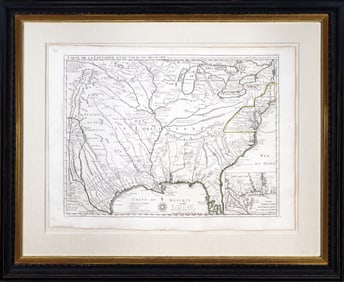 De L'Isle's First Edition First Issue Map of Texas and Louisiana - The First Map to show the name