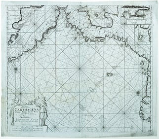 Van Keulen's striking Dutch sea chart of the Spanish Main