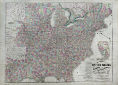 Lloyd's Civil War Era Map of the United States, 1864