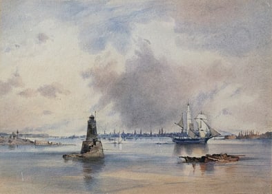 Eduard Hildebrandt's Watercolor of New York Harbor