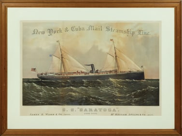 Parsons' lithograph of the Mail Steamship SS Saratoga