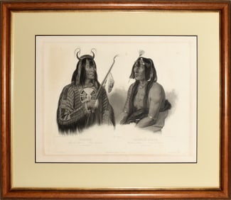 Property of a Nebraska Lady - Bodmer, Noápeh, An Assiniboin Indian; Psíhdjä-Sáhpa, A Yanktonan