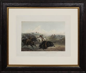 Property of a Long Island Collector - Bodmer, Indians Hunting the Bisons, Tab. 31