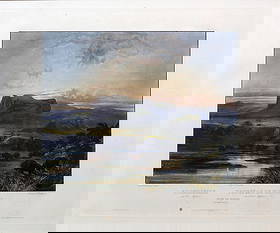 Property of a Long Island Collector - Herd of Bison on the Upper Missouri, Tab 40: Property of a Long Island Collector BODMER, Karl (1809-1893). Herd of Bison on the Upper Missouri, Tab 40. Aquatint engraving with original hand color. from "Travels of the Interior of North America"