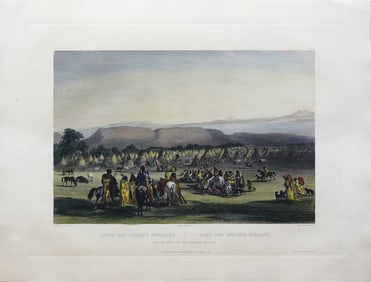 Property of a Long Island Collector - Bodmer, Encampment of the Piekann Indians, Tab. 43