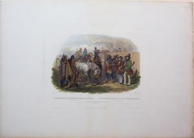 Property of a Long Island Collector - Bodmer, The Travellers meeting with Minatarre Indians, Vig. 26