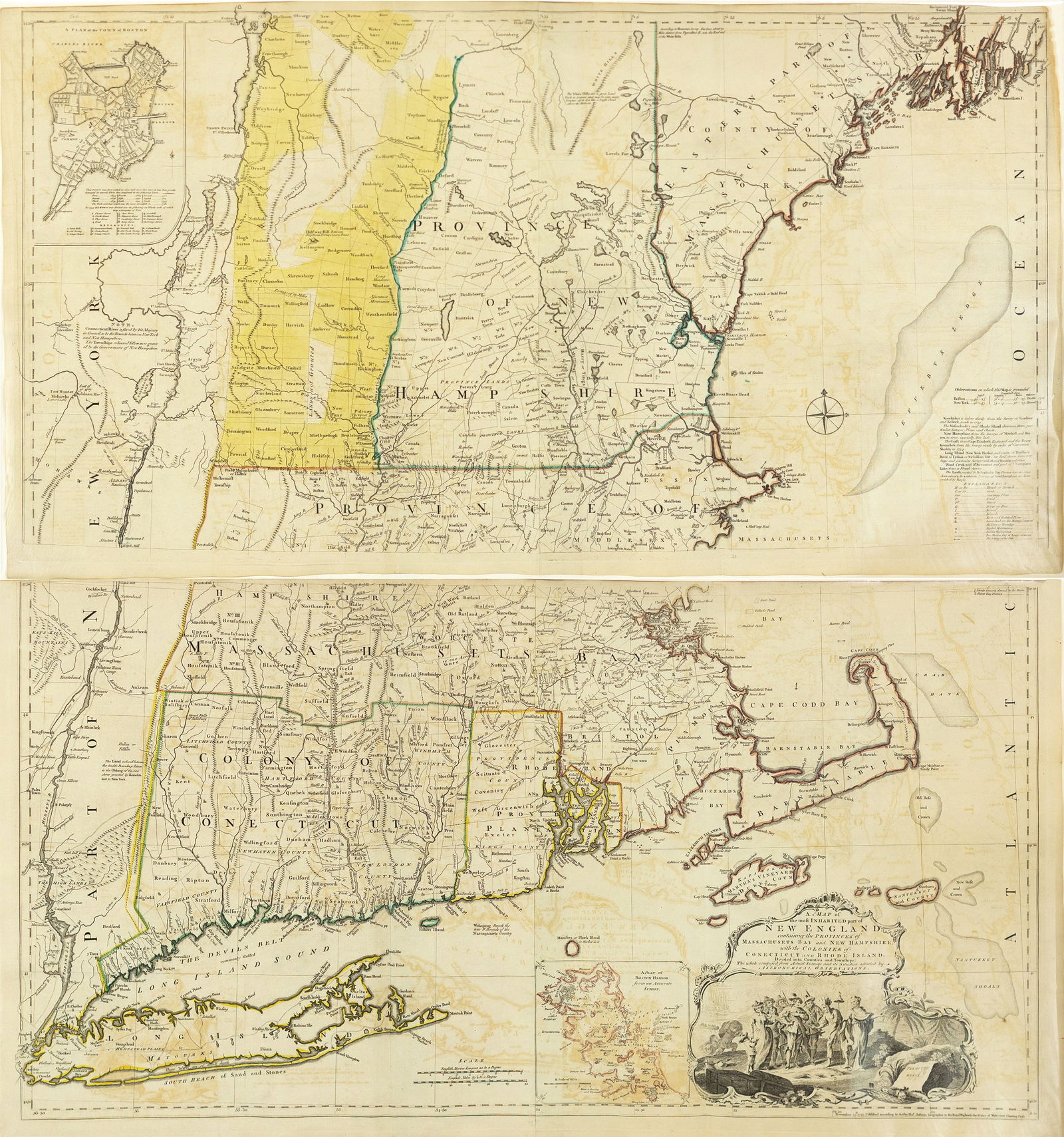Braddock Mead Map of New England - The Essential Map of New England at the dawn of the American (1 of 3)