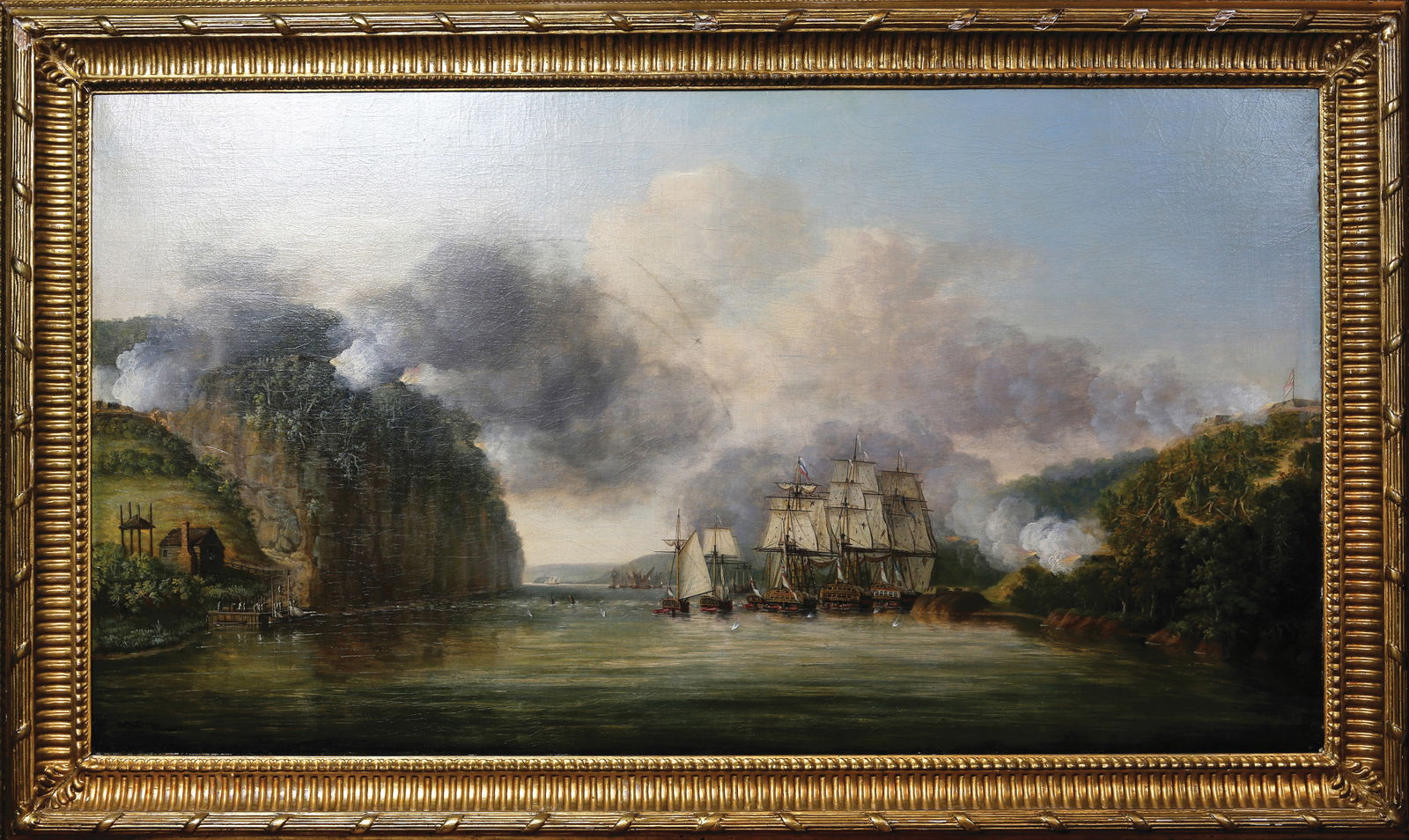 Serres' Oil of the Battle of the Palisades - The earliest painting of an American Revolutionary War (1 of 4)