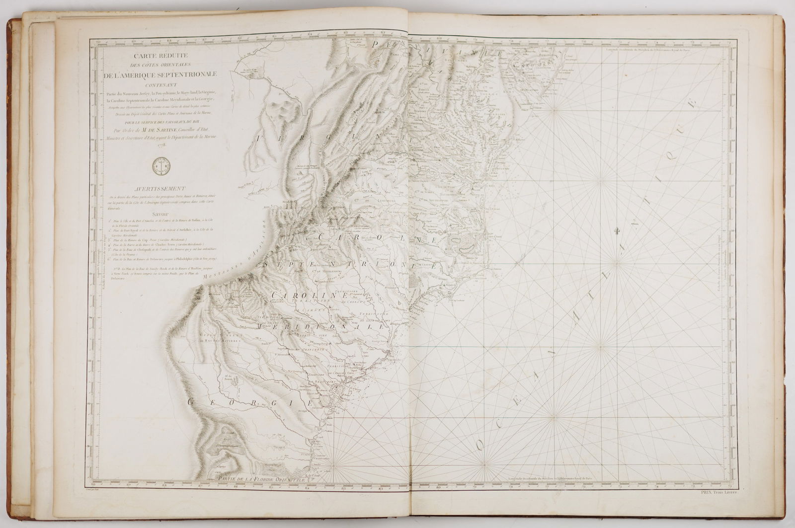 SARTINE’S AMERICAN COASTAL ATLAS AT THE DAWN OF INDEPENDENCE EX-COLL. DEPÔT DE LA MARINE, (1 of 10)
