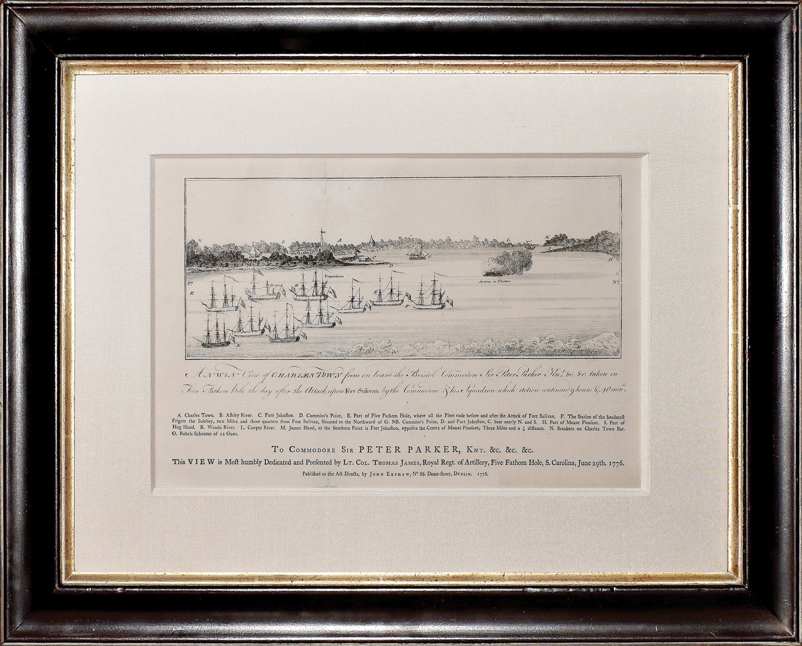 William Faden's Rare Dublin Edition of this Revolutionary War Charleston View (1 of 1)