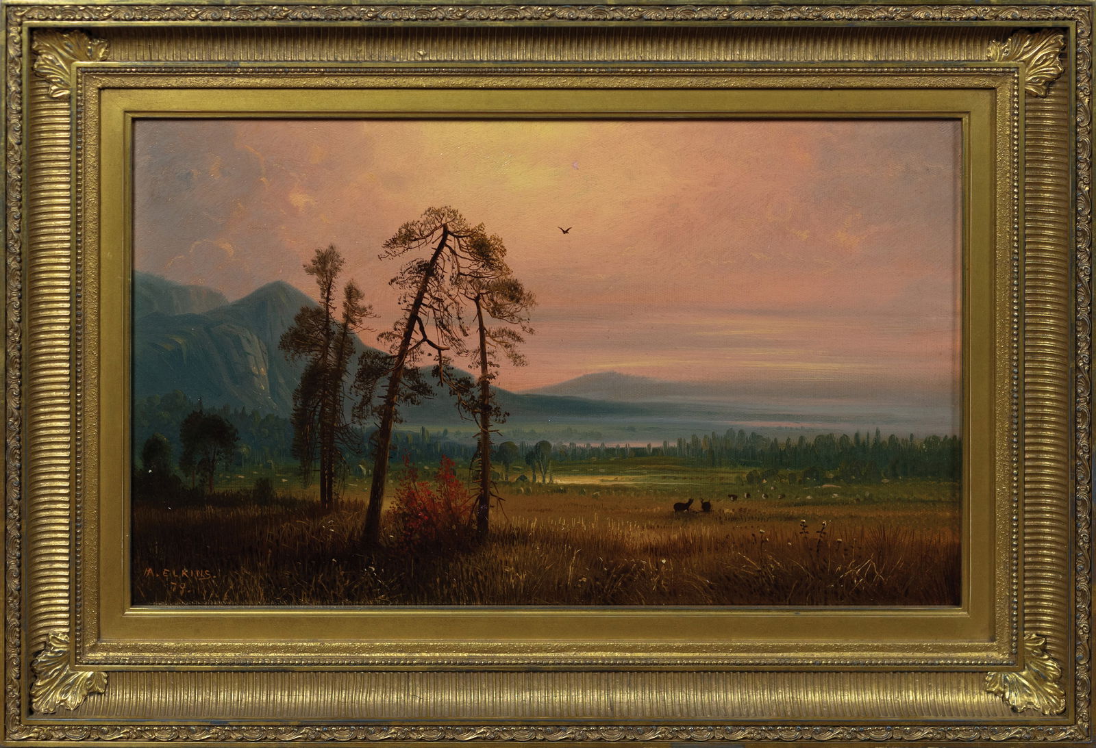 Henry A. Elkins Signed Oil of a Mountain Landscape (1 of 1)