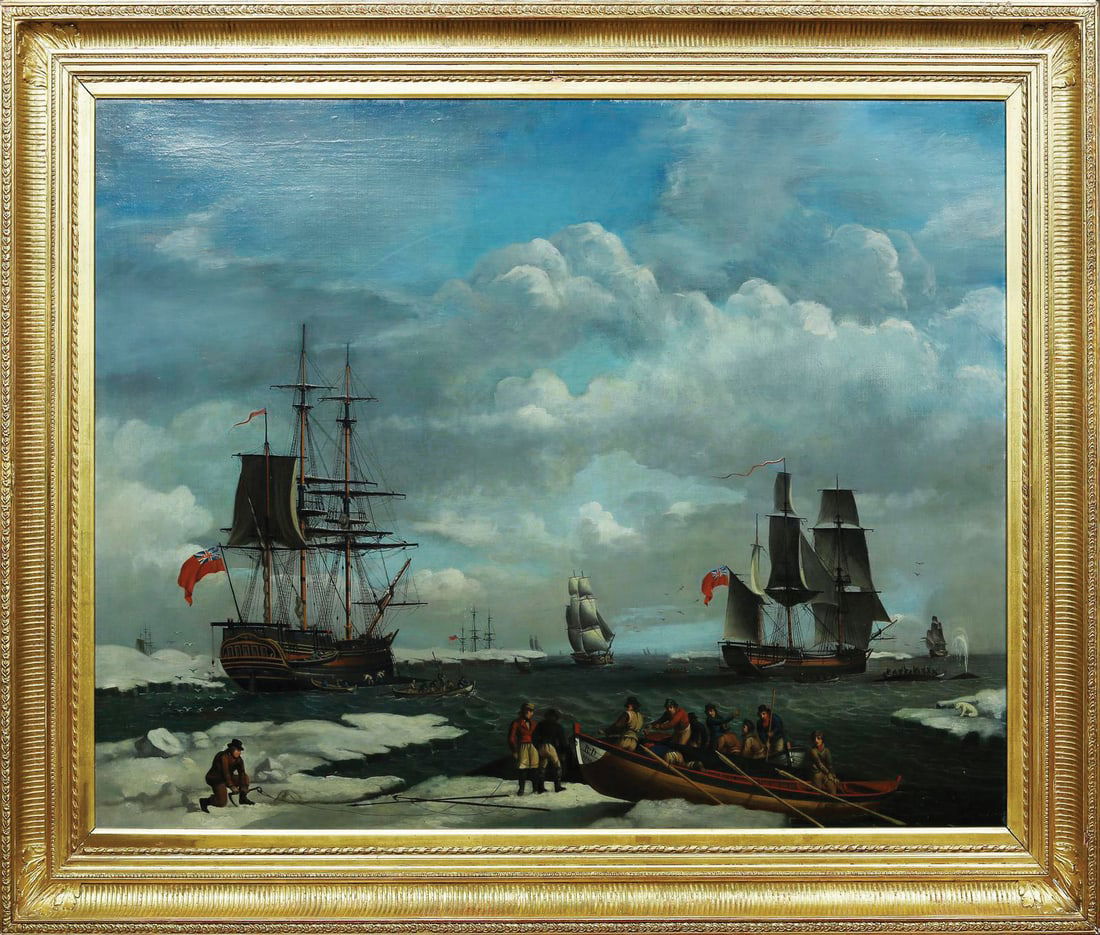 Robert Dodd Oil on Canvas of The Greenland Whale Fishery (1 of 1)