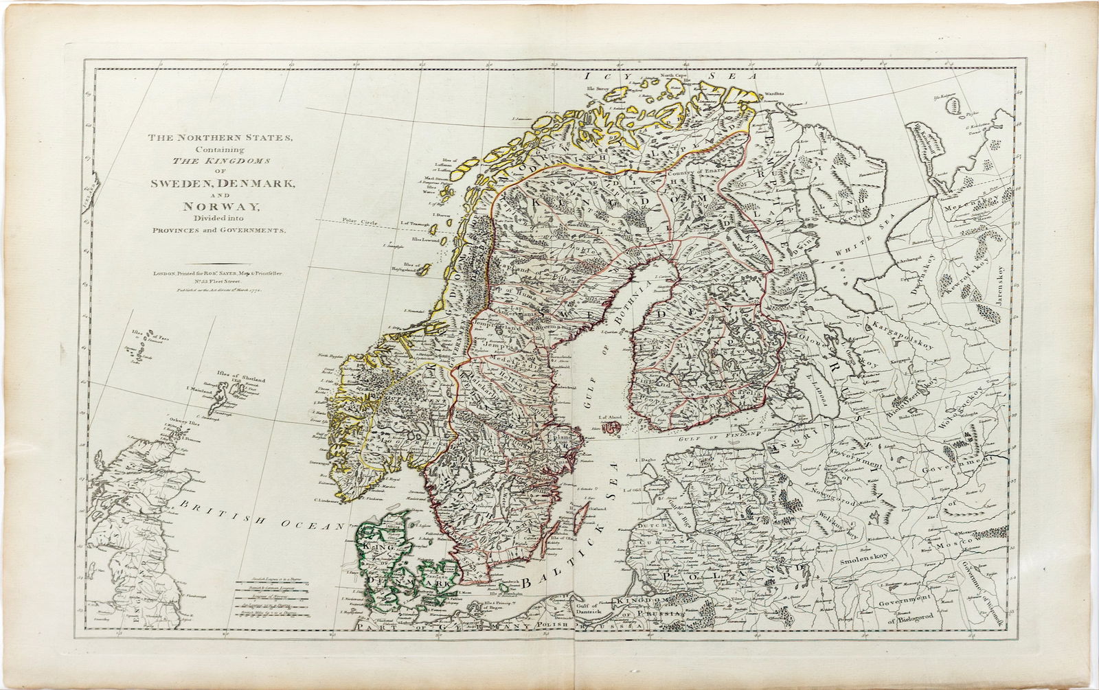 Kitchin / Jefferys Map of the Kingdoms of Sweden, Denmark and Norway (1 of 1)