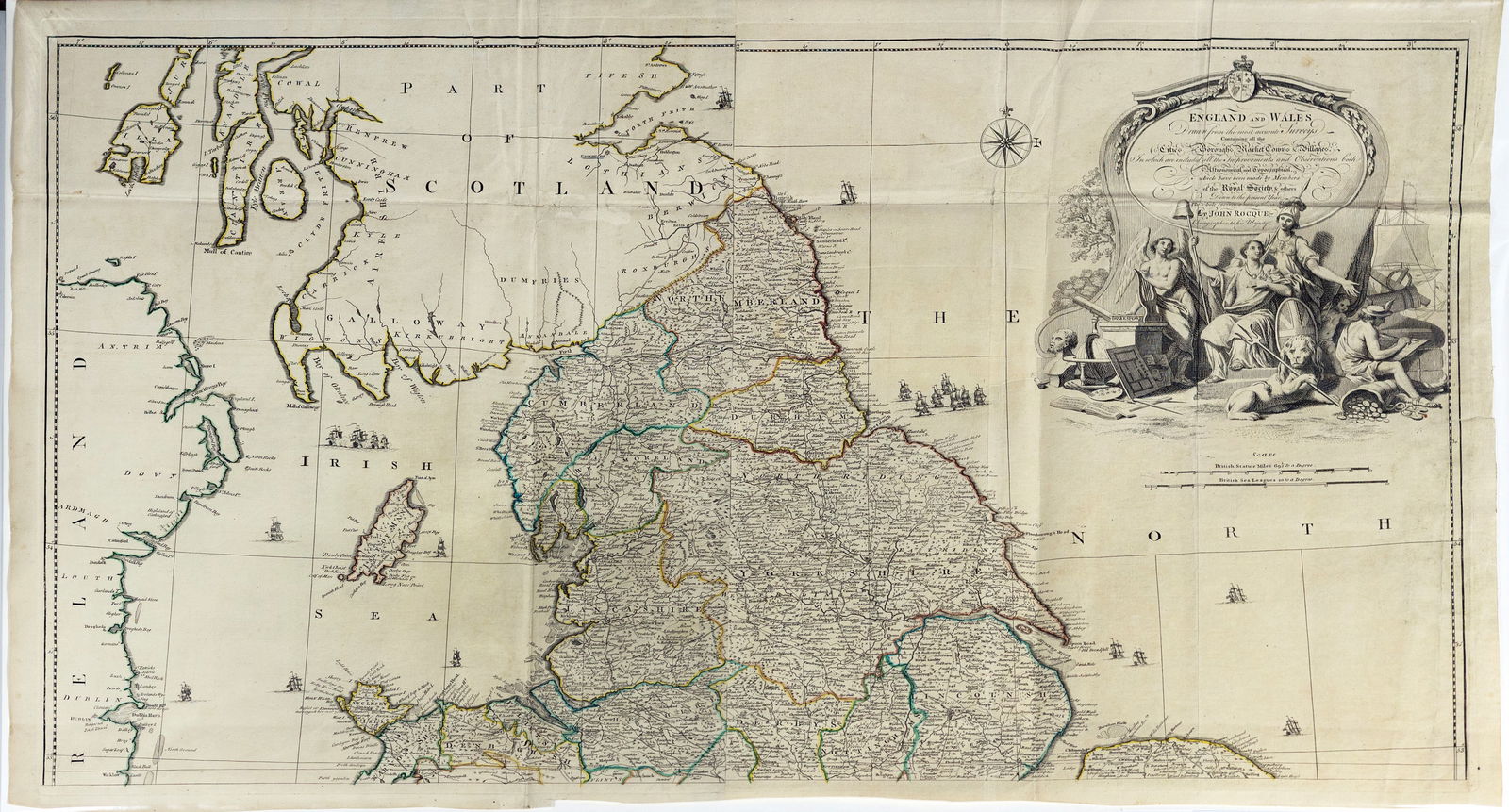 Kitchin / Jefferys Map of England and Wales...John Rocque (1 of 2)