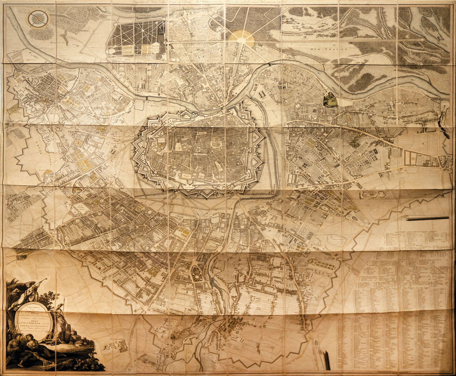 Grimm's 1797 Engraved Wall Map of Vienna, Austria (1 of 1)