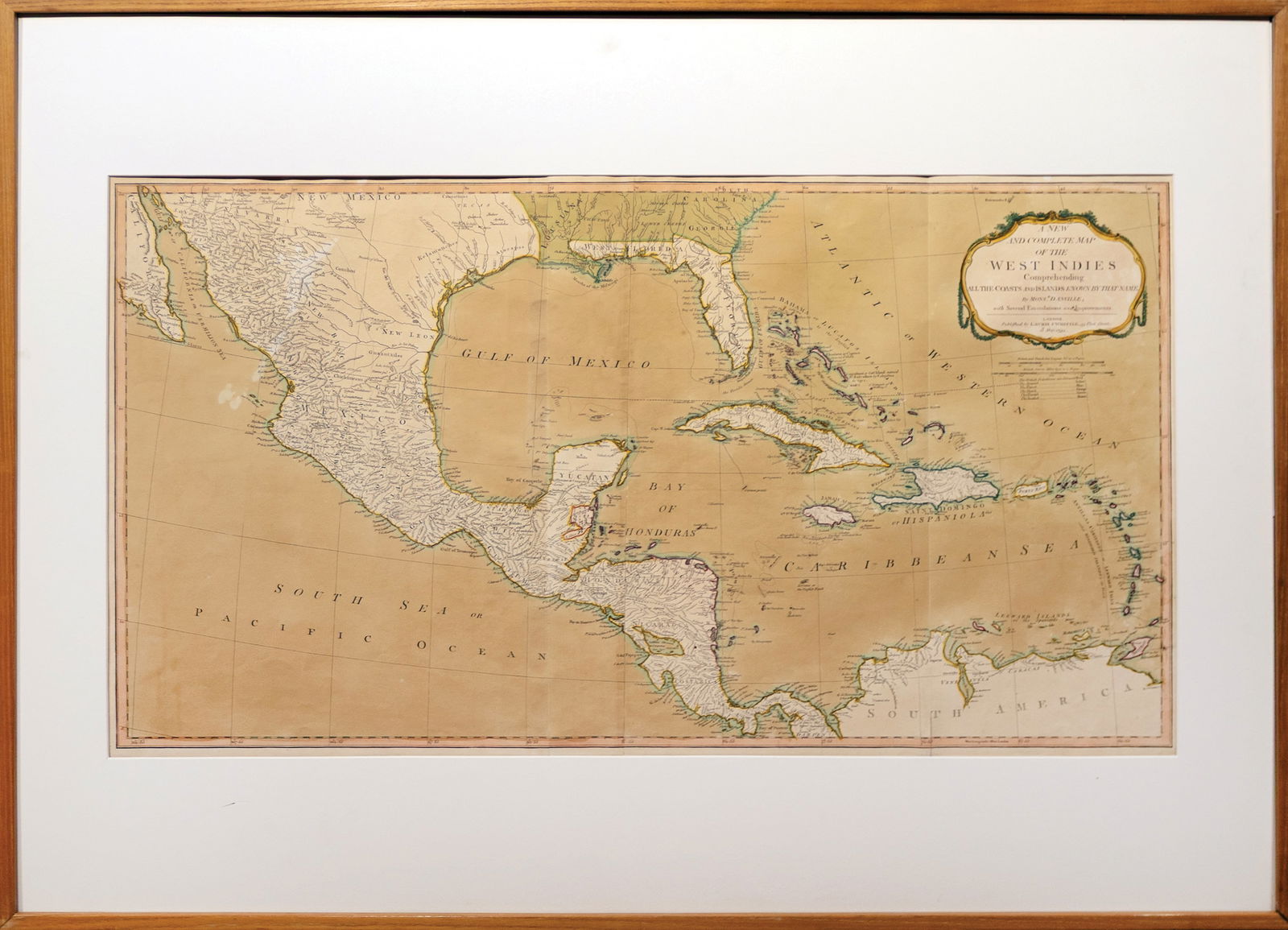 D'Anville's 1794 Engraved map of the West Indies with excellent original hand color (1 of 1)
