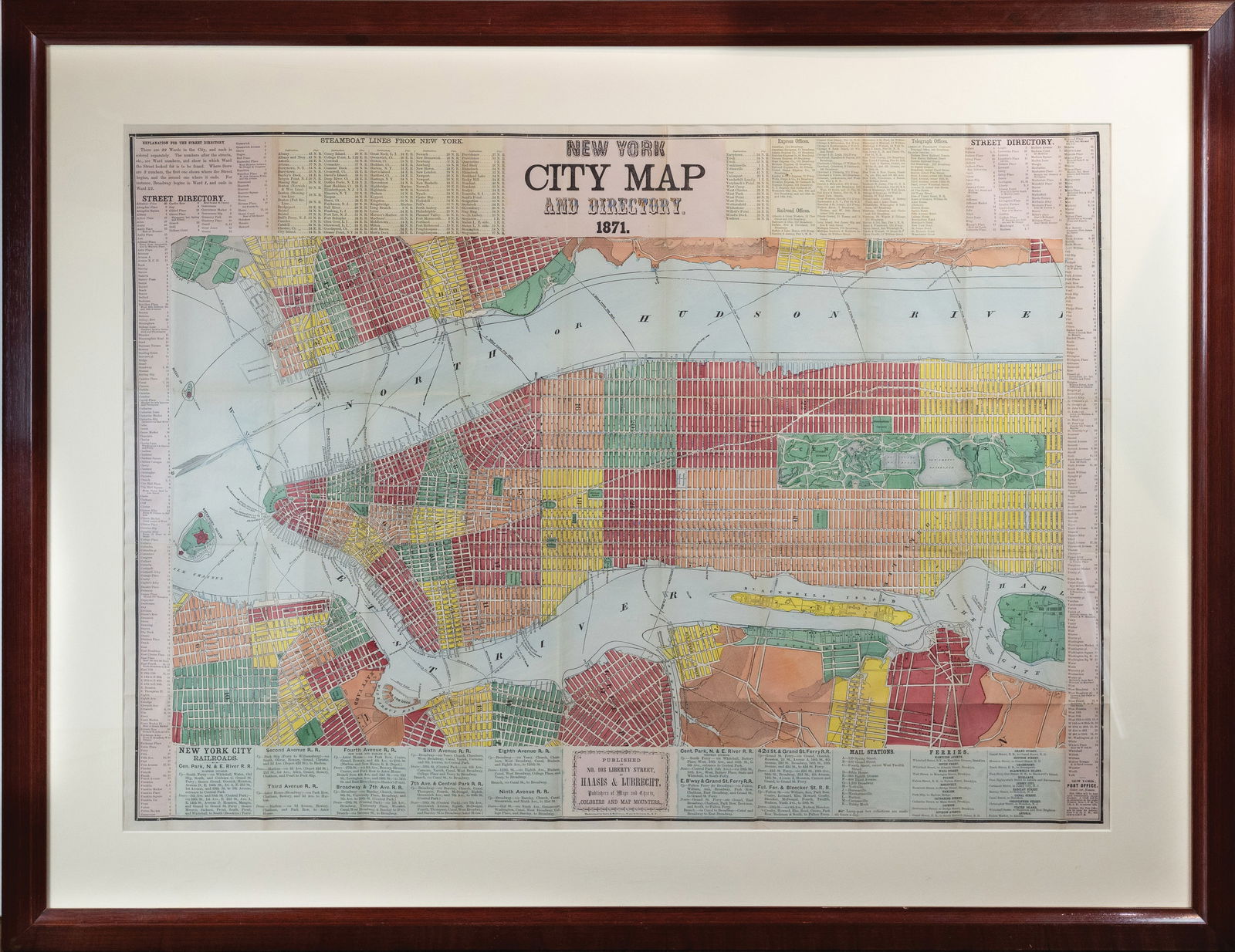 New York City Map and Directory, 1871 (1 of 1)