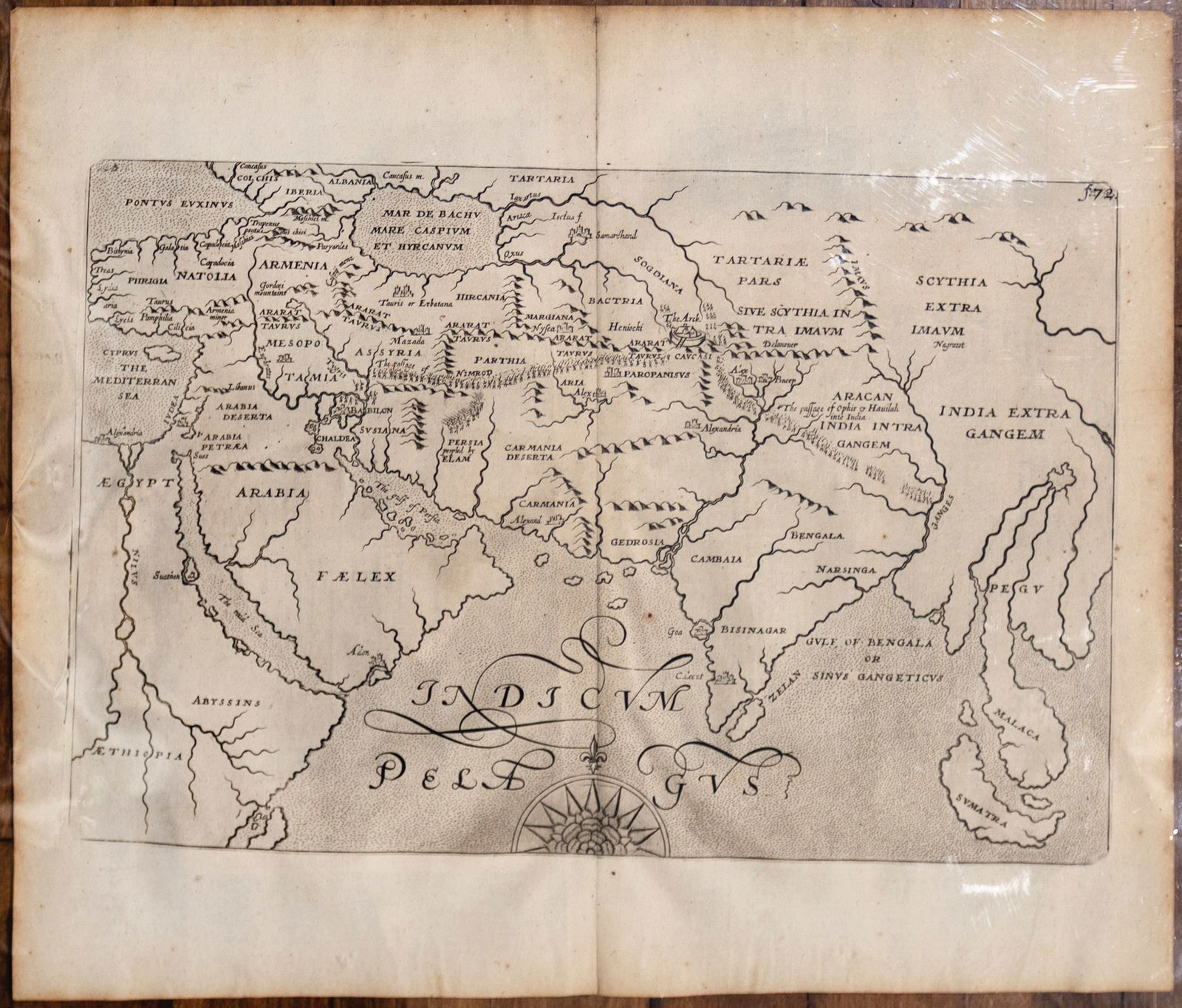 Sir Walter Raleigh's Engraved Map of the Indian Ocean (1 of 1)