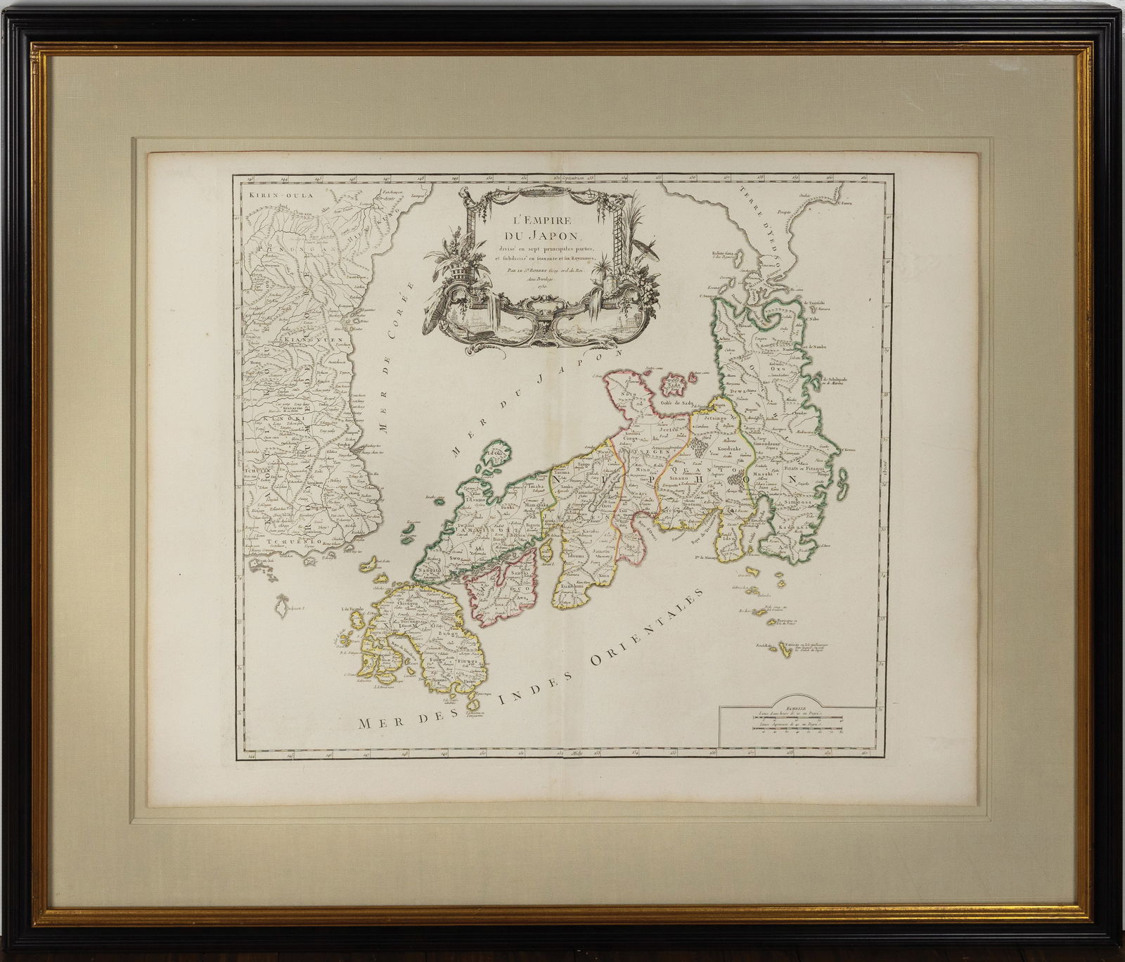 Vaugondy's engraved map of the Empire of Japan, 1750 (1 of 1)
