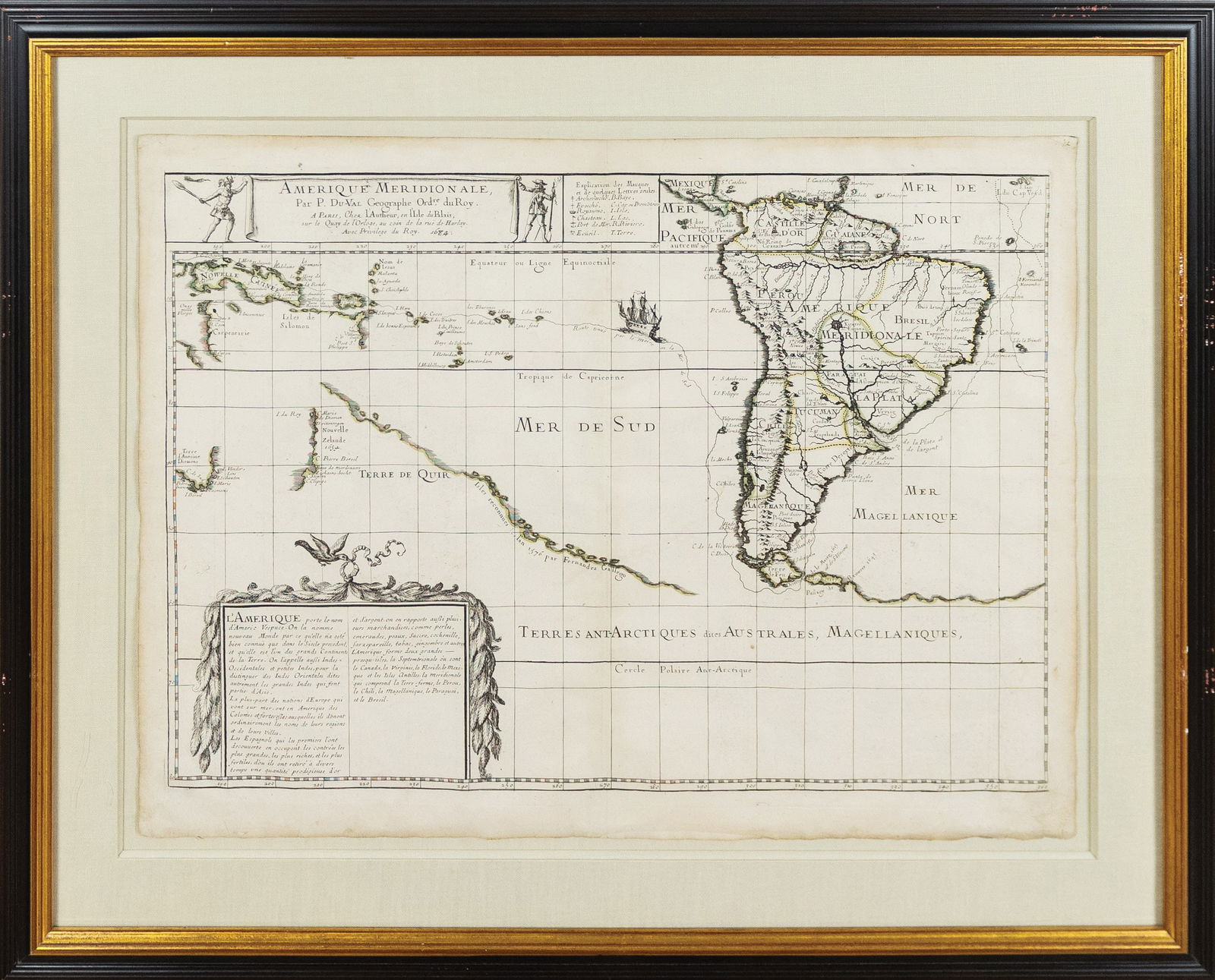 Duval's Largest World Map, and one of the few maps produced in seventeenth century France. (1 of 4)