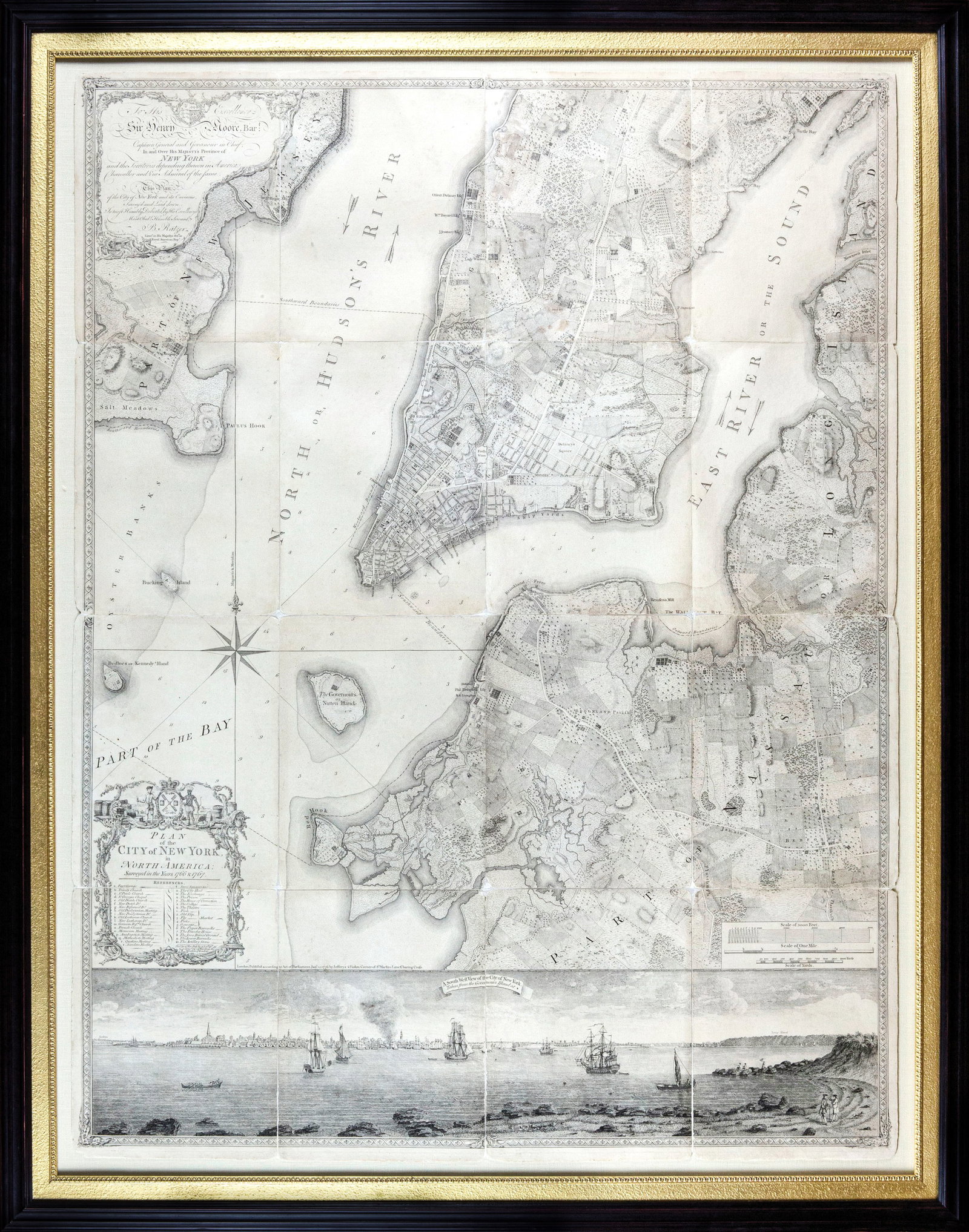 Ratzer's Plan of the City of New York in North America, First Edition, 2nd State - New York City on (1 of 1)