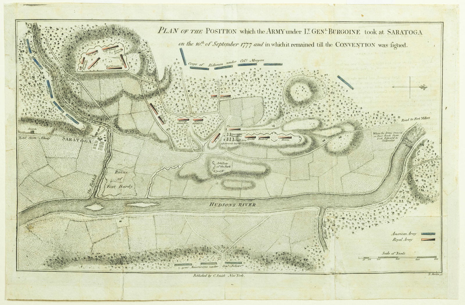 Charles Smith's Plan of...Saratoga - First Plan of Saratoga made in America, The Battle that turned (1 of 1)