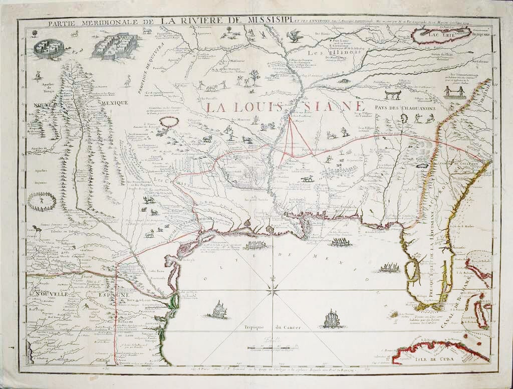 Nicolas De Fer Partie meridionale de la Riviere de Missisipi, Paris 1718 (1 of 1)