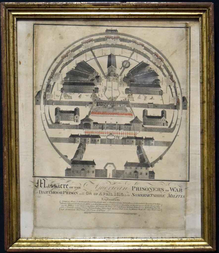 William Carnes Engraved View of Massacre of the American Prisoners of War at Dartmoor Prison - An (1 of 1)