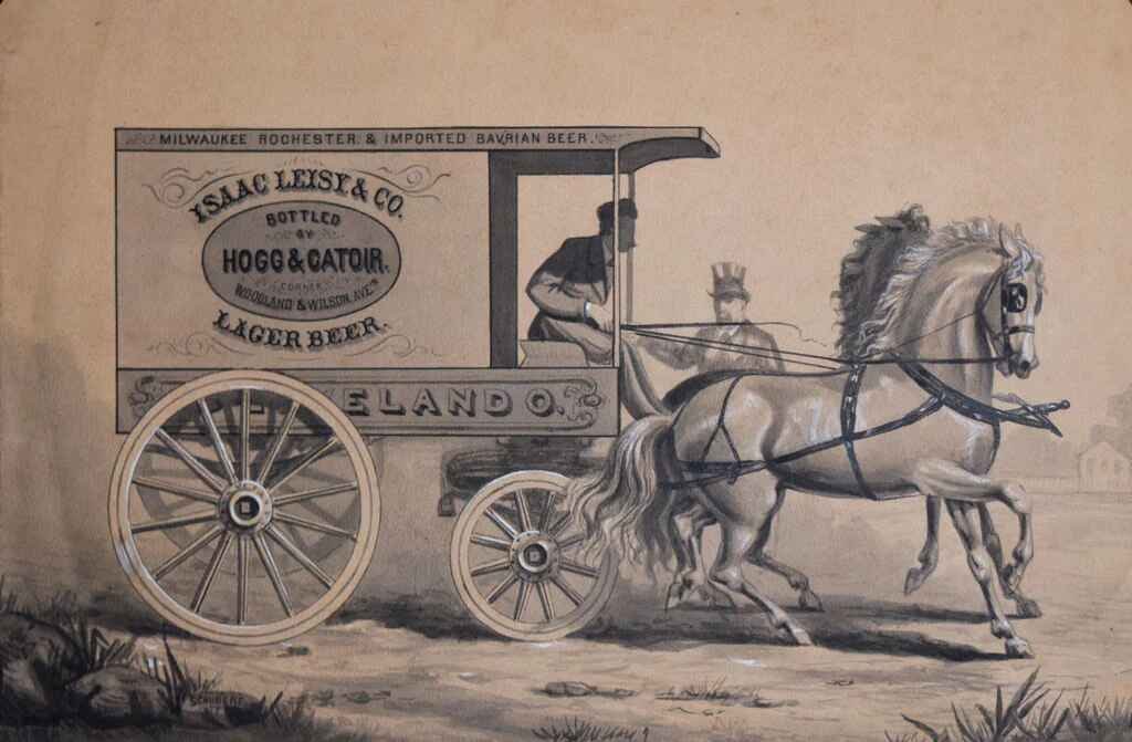 Orlando Schubert's Pen and Ink Drawing of Isaac Leisy and Co. Lager Beer Wagon (1 of 1)