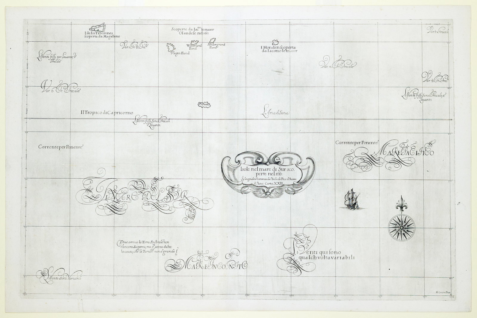 Sir Robert Dudley's Engraved map of the Pacific Ocean (1 of 1)