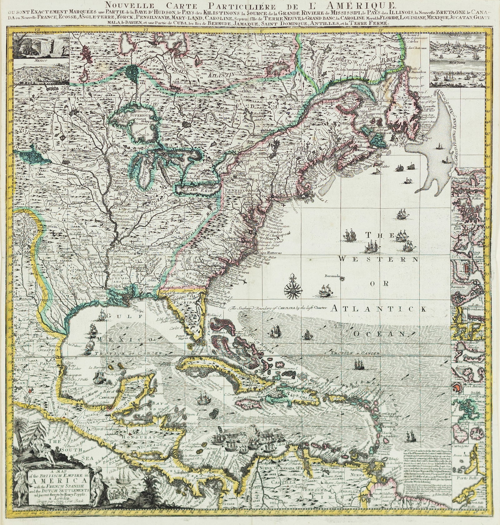 Henry Popple's Key Map of British Empire in America (1 of 1)