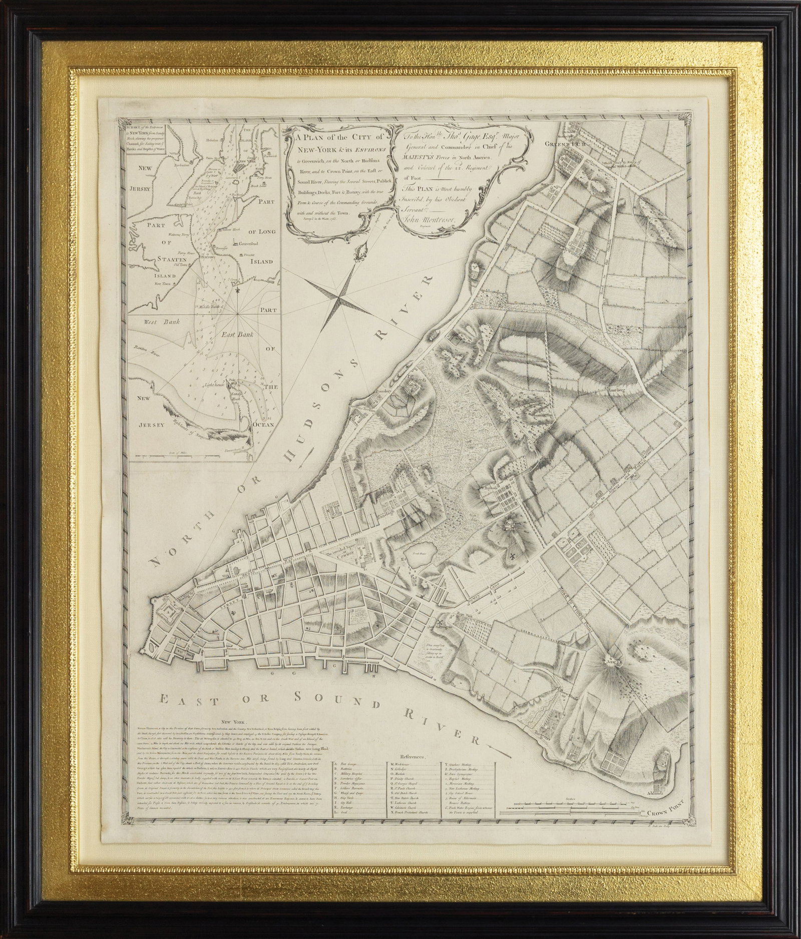 John Montresor's A plan of the city of New-York, Rare 1st Edition of the 1st Large Scale City Plan (1 of 1)
