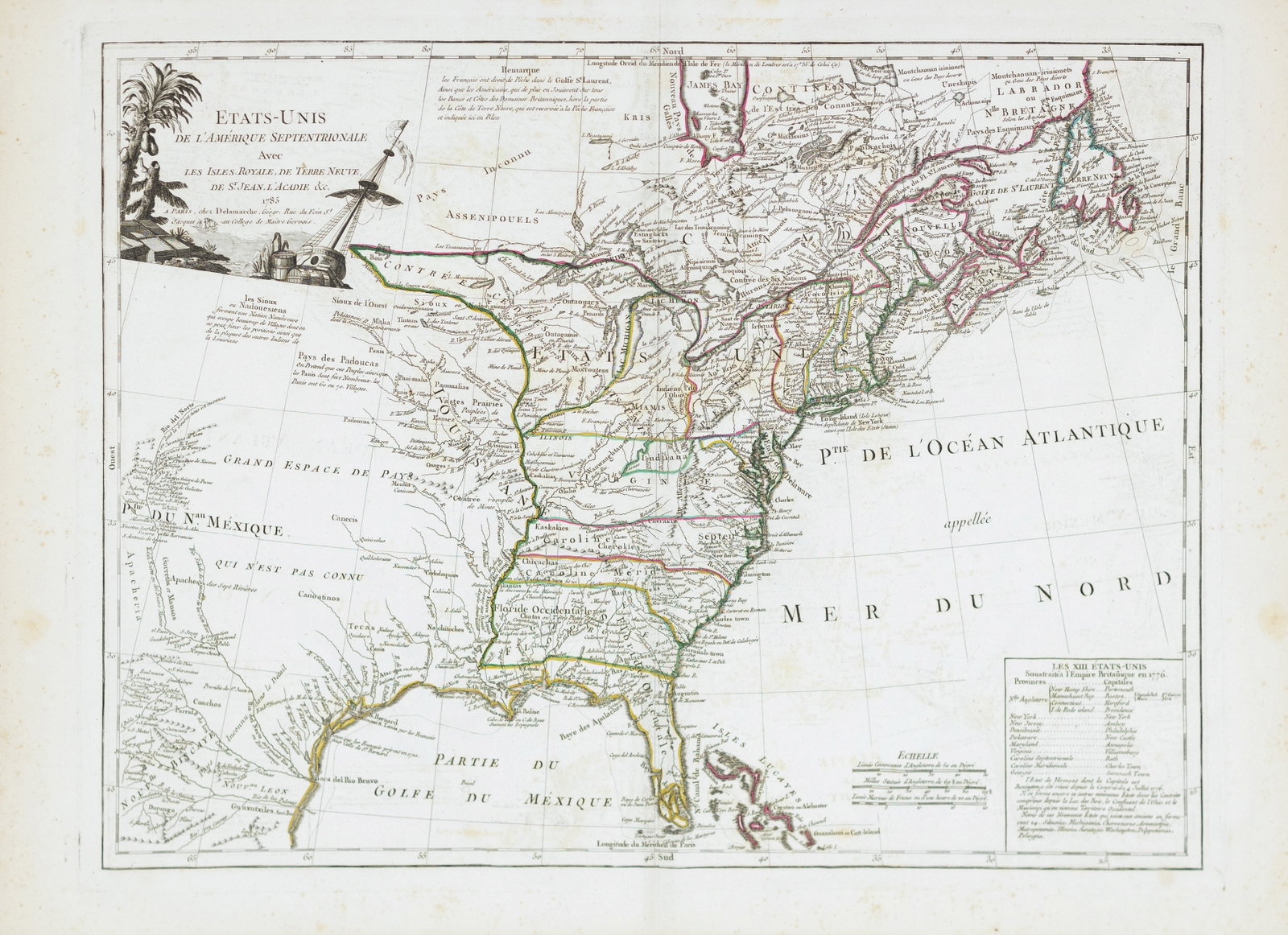 Delamarche Map of the United States, one of the earliest to name the United States (1 of 1)